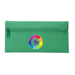 Trousse à glissière verte personnalisée