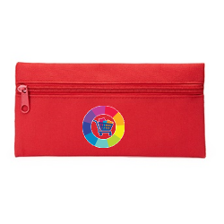 Trousse à glissière rouge personnalisée