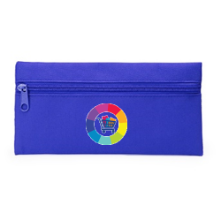 Trousse à glissière bleue personnalisée