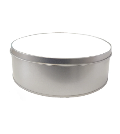 Boîte aluminium ronde sublimation ARGENTE