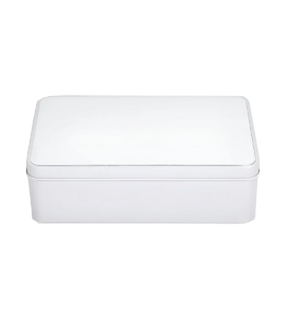 Boîte aluminium rectangle sublimation BLANC