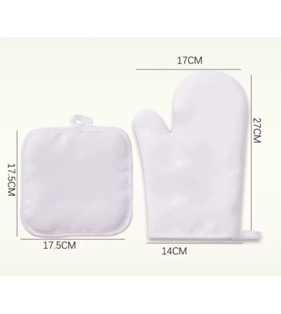 Gant + manique anti-chaleur sublimation blanc