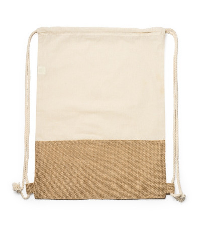 Sac à dos à cordon en coton et jute – Sac léger et écologique