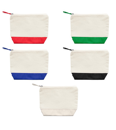 Trousse / pochette coton bicolore