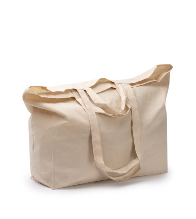 Sac de course cabas beige à double anses – Pratique et réutilisable