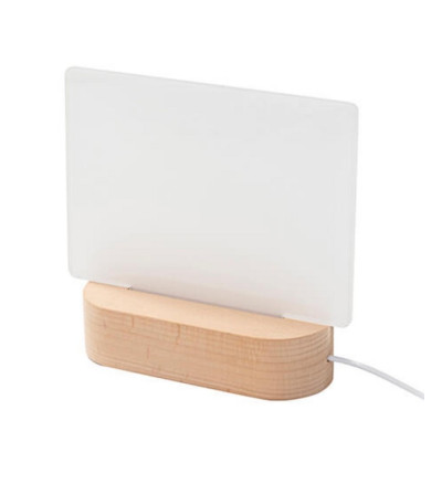 Lampe / Veilleuse Électrique Sublimation – Plaque Acrylique + Socle Bois Ovale