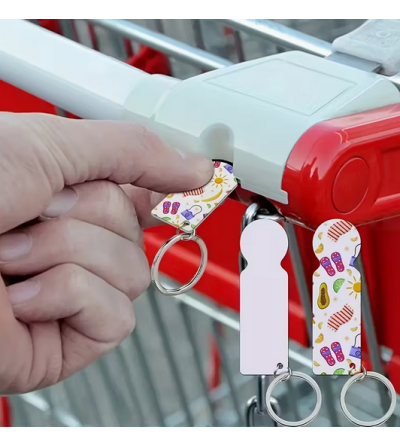 Porte clef jeton caddie chariot sublimation