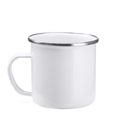 Mug Acier 350 ml Bord Argenté – Tasse Métal Personnalisable Sublimation | Premium & Durable