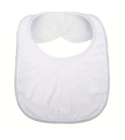 Bavoir bébé blanc – Personnalisable par sublimation