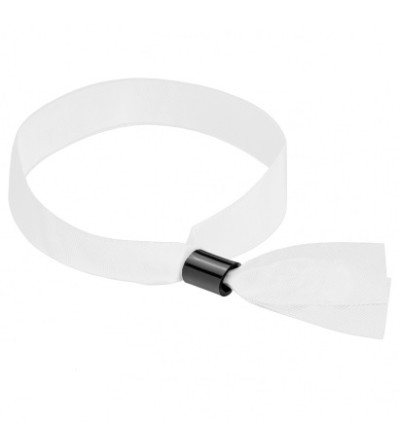 Bracelet tissu blanc avec fermoir noir pour sublimation