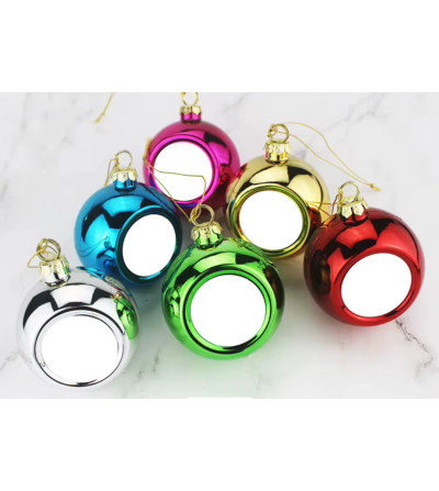 Boule de Noël 8 cm pour Sublimation avec Plaque Aluminium – Personnalisable