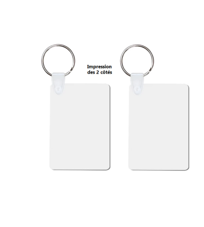 Porte-clés rectangle en MDF – Personnalisable par sublimation