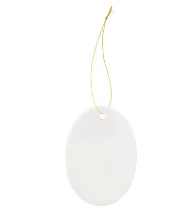 Boule de Noël Ovale en Céramique à Suspendre – Sublimation Personnalisable