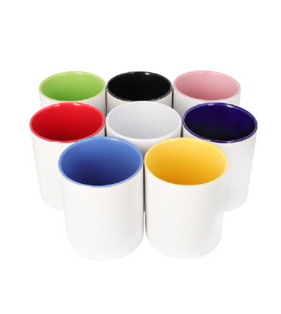 "RUPTURE" Pot à Crayons en Céramique Blanc – Intérieur Couleur – Support de Bureau Élégant