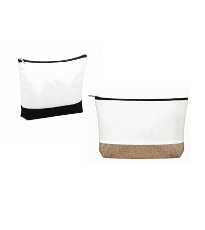 Trousse / Pochette Blanc et Noir & Beige – Personnalisable par Sublimation