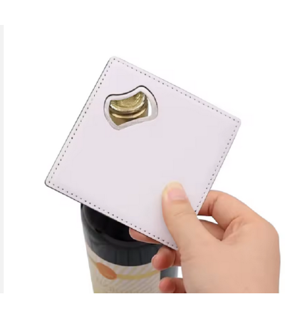 Décapsuleur similicuir – Dessous de verre sublimation blanc