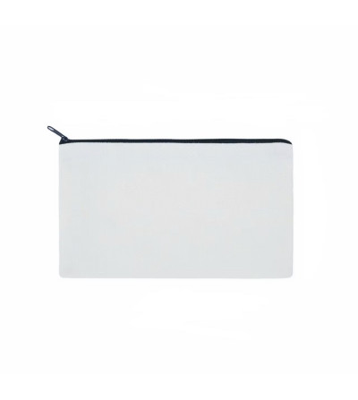 Trousse blanche pour sublimation avec fermeture éclair noire