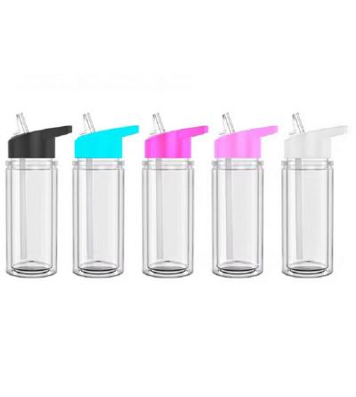 "RUPTURE" Gourde à bec plastique double paroi 10 oz – DTF UV & vinyle – Effet boule à neige (Snowglobe)