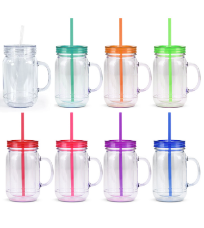 "RUPTURE" Mug avec poignée plastique double paroi 20 oz – DTF UV & vinyle – Effet boule à neige (Snowglobe)