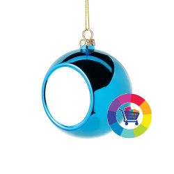 Boule de noël bleue personnalisée