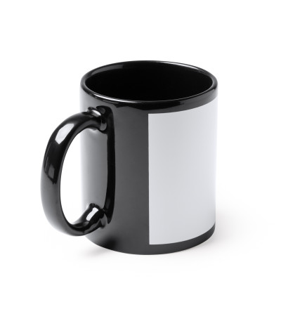 Mug en céramique noir avec cadre blanc – 350 ml – Spécial sublimation