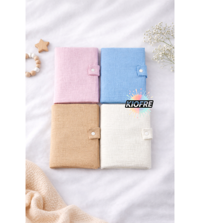 "RUPTURE" Protège carnet de santé en gaze de coton personnalisable – Vierge à marquer