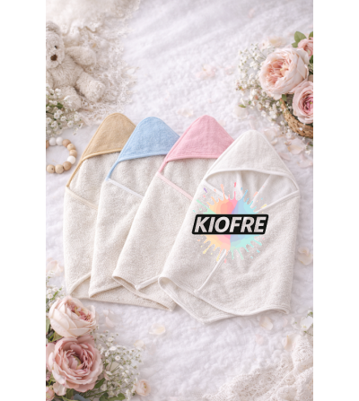 "RUPTURE" Cape de bain en gaze de coton personnalisable – Vierge à marquer