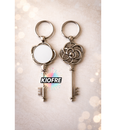 Porte-Clé Métal Forme Cléf pour Sublimation Personnalisable