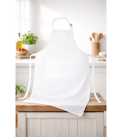 Tablier blanc adulte épais avec poche – support sublimation personnalisable