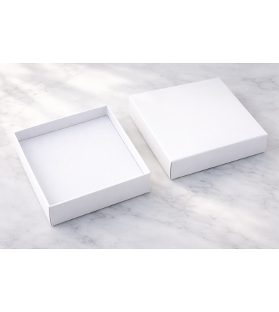 Boîte à bijoux carrée blanche | Coffret élégant pour rangement bijoux