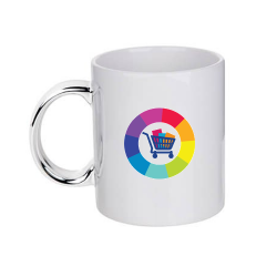 Mug avec anse argenté personnalisé