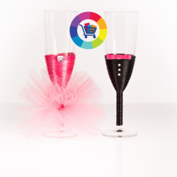 2 Flûtes à champagne rose personnalisées