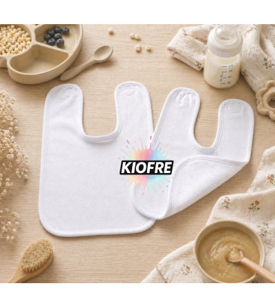 "RUPTURE" Bavoir bébé à personnaliser sublimation – Polyester touché coton avec fermeture scratch