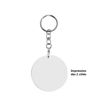 Porte-clé rond en aluminium – Personnalisable sublimation