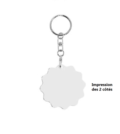 Porte-clé Fleur en Aluminium Personnalisable – Sublimation