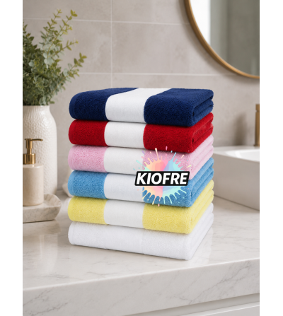 Serviette Éponge 30x50 cm avec Bandeau Sublimation 7 cm – Personnalisable – Plusieurs Couleurs