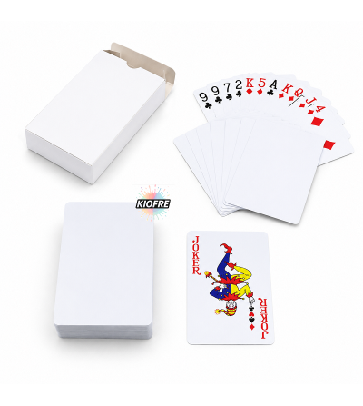 Jeu de 54 cartes sublimation avec boîte carton personnalisable
