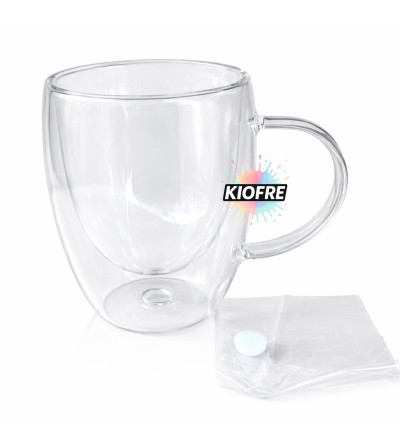 "RUPTURE" Mug / Verre Plastique Double Paroi Snowglobe 350 ml – Boule à neige - Compatible DTF UV & Vinyle