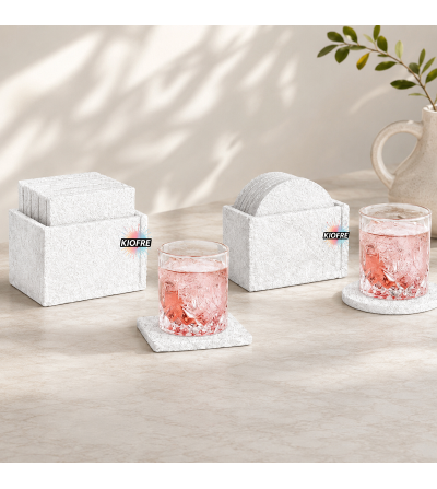 Dessous de Verre en Feutrine Blanche pour Sublimation – Set de 6 | Exclusivité KIOFRE