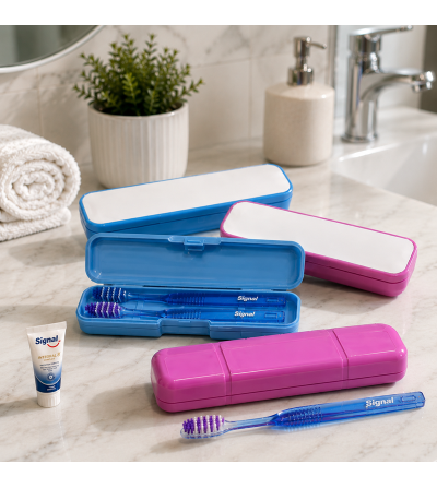 Boîte à brosse à dents personnalisable avec plaque aluminium pour sublimation