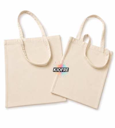 Sac Tote Bag Beige en Polyester Épais pour Sublimation