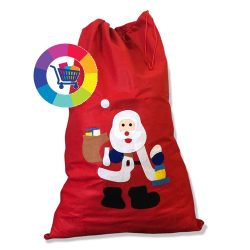 Baluchon / Hotte de Noël personnalisé – Grand sac cadeau à cordon