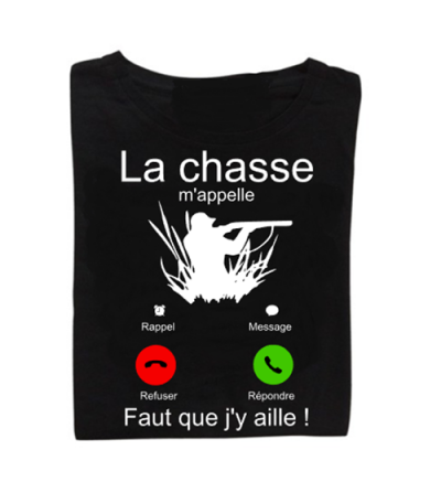 Tee-shirt la chasse m'appelle personnalisé