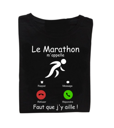 Tee-shirt le marathon m'appelle personnalisé