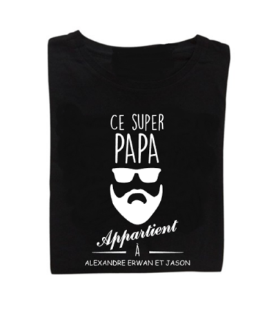 Tee-shirt ce super papa appartient a personnalisé