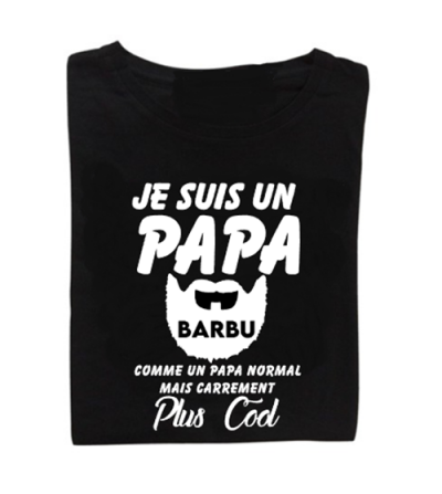 Tee-shirt je suis un papa barbu personnalisé