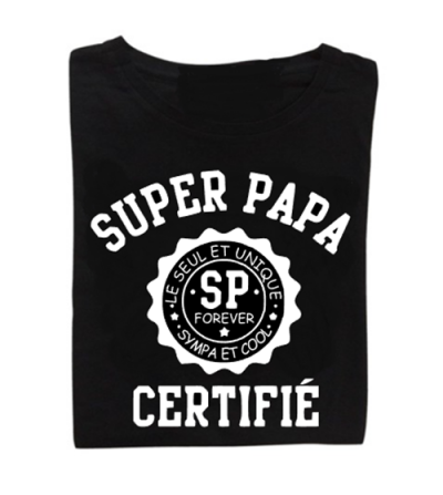 Tee-shirt super papa certifié personnalisé