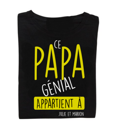 Tee-shirt ce papa génial appartient à personnalisé