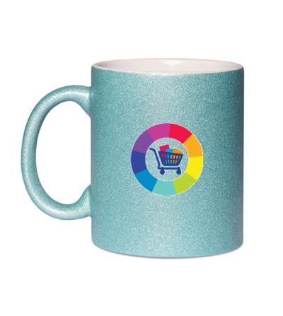 Mug paillette bleu clair personnalisé