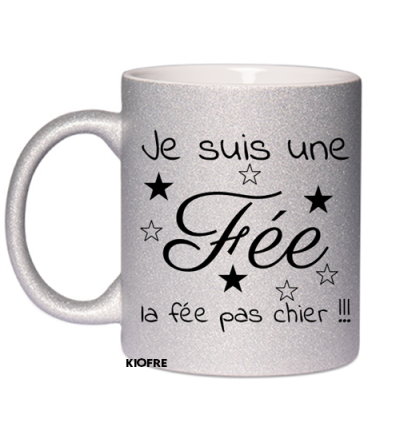 Mug tasse à café et a thé blanche La-fee-pas-chier